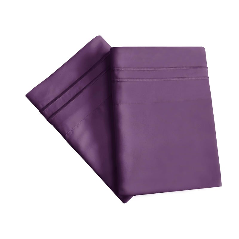 Mejoroom Hotel Luxury Queen Pillowcases â€“ Microfiber 20x30 inches Pillow Cases Set of 2 â€“ Soft, Cozy and Breathable Pillow Covers with Envelope Closure(2Piece, Queen/Standard, Purple) - Image 5